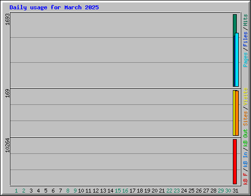 Daily usage for March 2025