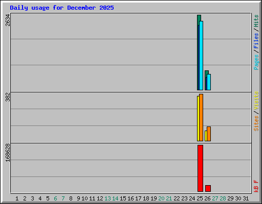 Daily usage for December 2025