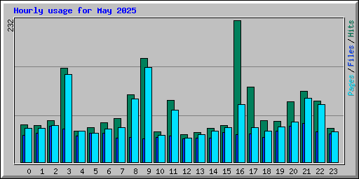 Hourly usage for May 2025