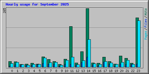 Hourly usage for September 2025
